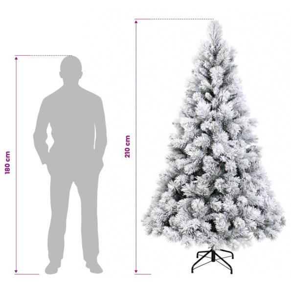 vidaXL Umelý Sklápací Vianočný Stromček 210 cm PVC a kov – Obrázok 8
