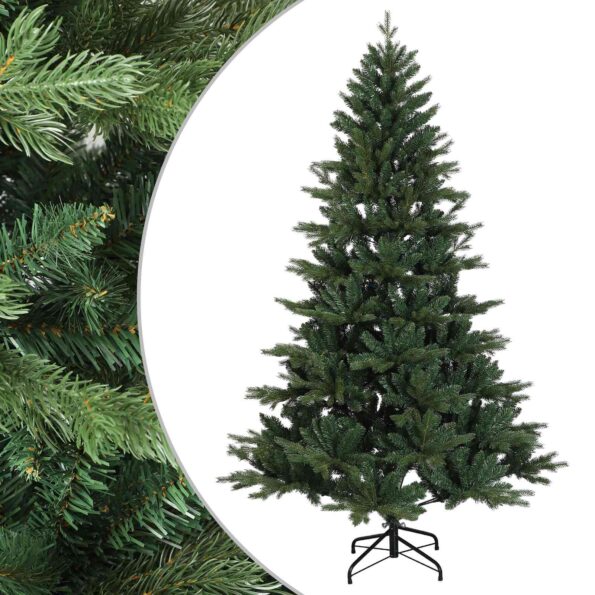 vidaXL Umelý Sklápací Vianočný Stromček 210 cm PVC a kov Zelená – Obrázok 2