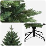 vidaXL Umelý Sklápací Vianočný Stromček 210 cm PVC a kov Zelená – Obrázok 4
