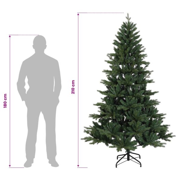 vidaXL Umelý Sklápací Vianočný Stromček 210 cm PVC a kov Zelená – Obrázok 8