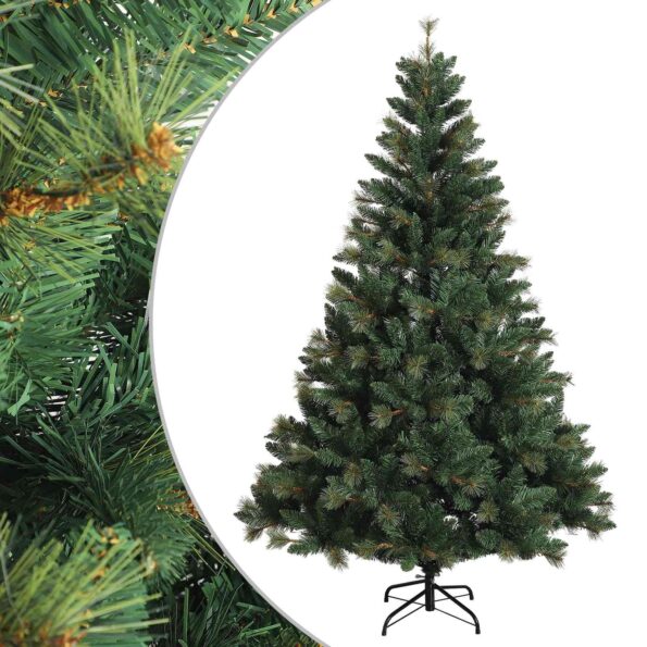 vidaXL Umelý Sklápací Vianočný Stromček 120 cm PVC a kov Zelená – Obrázok 2