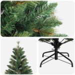 vidaXL Umelý Sklápací Vianočný Stromček 120 cm PVC a kov Zelená – Obrázok 4