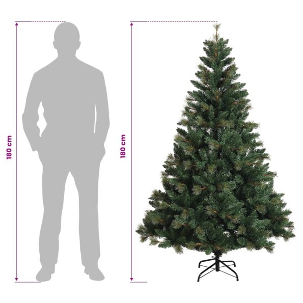 vidaXL Umelý Sklápací Vianočný Stromček 180 cm PVC a kov Zelená – Obrázok 8