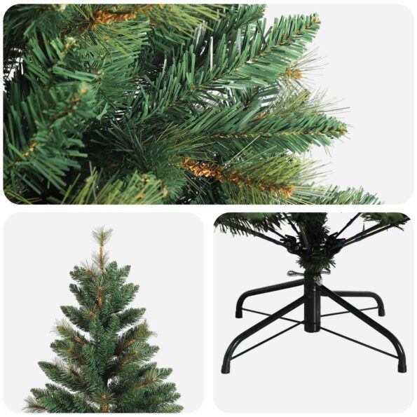 vidaXL Umelý Sklápací Vianočný Stromček 240 cm PVC a kov Zelená – Obrázok 4