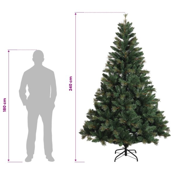 vidaXL Umelý Sklápací Vianočný Stromček 240 cm PVC a kov Zelená – Obrázok 8