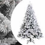 vidaXL Umelý Sklápací Vianočný Stromček 210 cm PVC a kov – Obrázok 2
