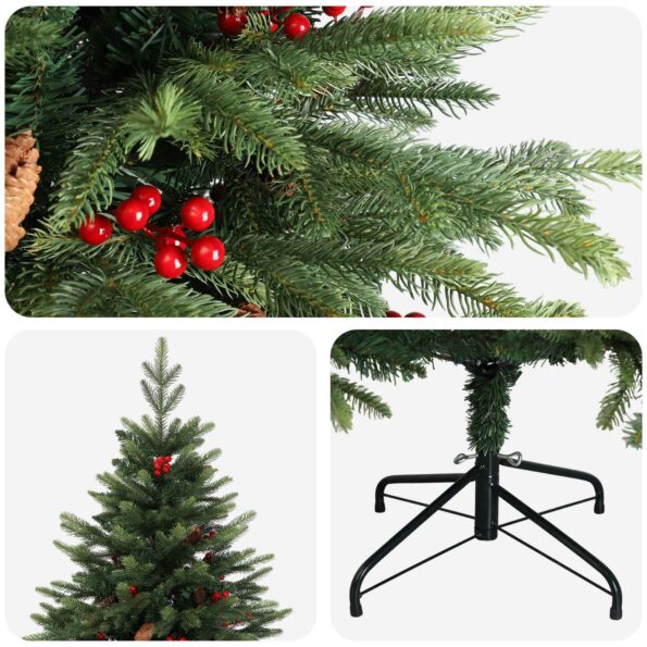 vidaXL Umelý Sklápací Vianočný Stromček 120 cm PVC a kov Zelená – Obrázok 4