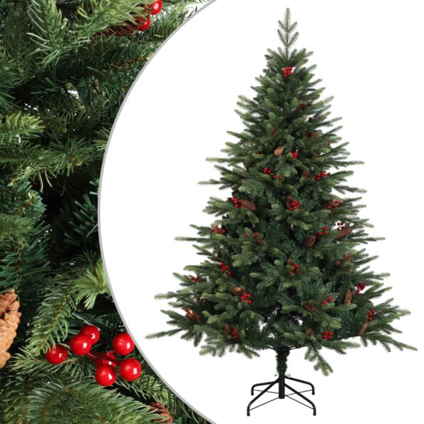 vidaXL Umelý Sklápací Vianočný Stromček 150 cm PVC a kov Zelená – Obrázok 2