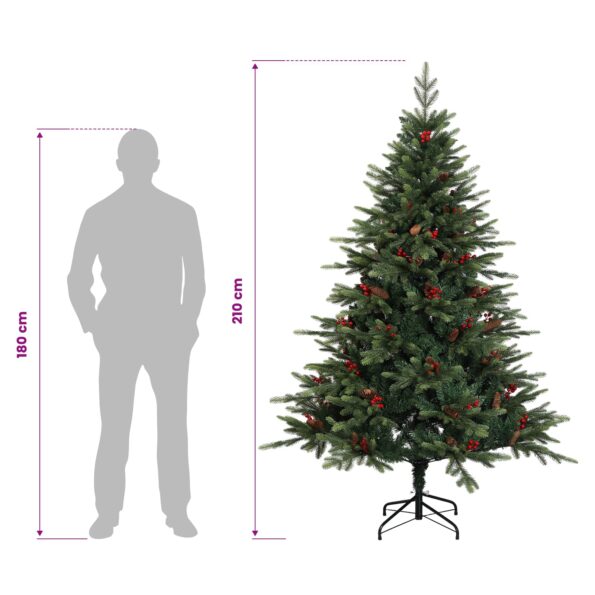 vidaXL Umelý Sklápací Vianočný Stromček 210 cm PVC a kov Zelená – Obrázok 8