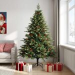 vidaXL Umelý Sklápací Vianočný Stromček 240 cm PVC a kov Zelená