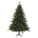 vidaXL Umelý Sklápací Vianočný Stromček 240 cm PVC a kov Zelená – Obrázok 3