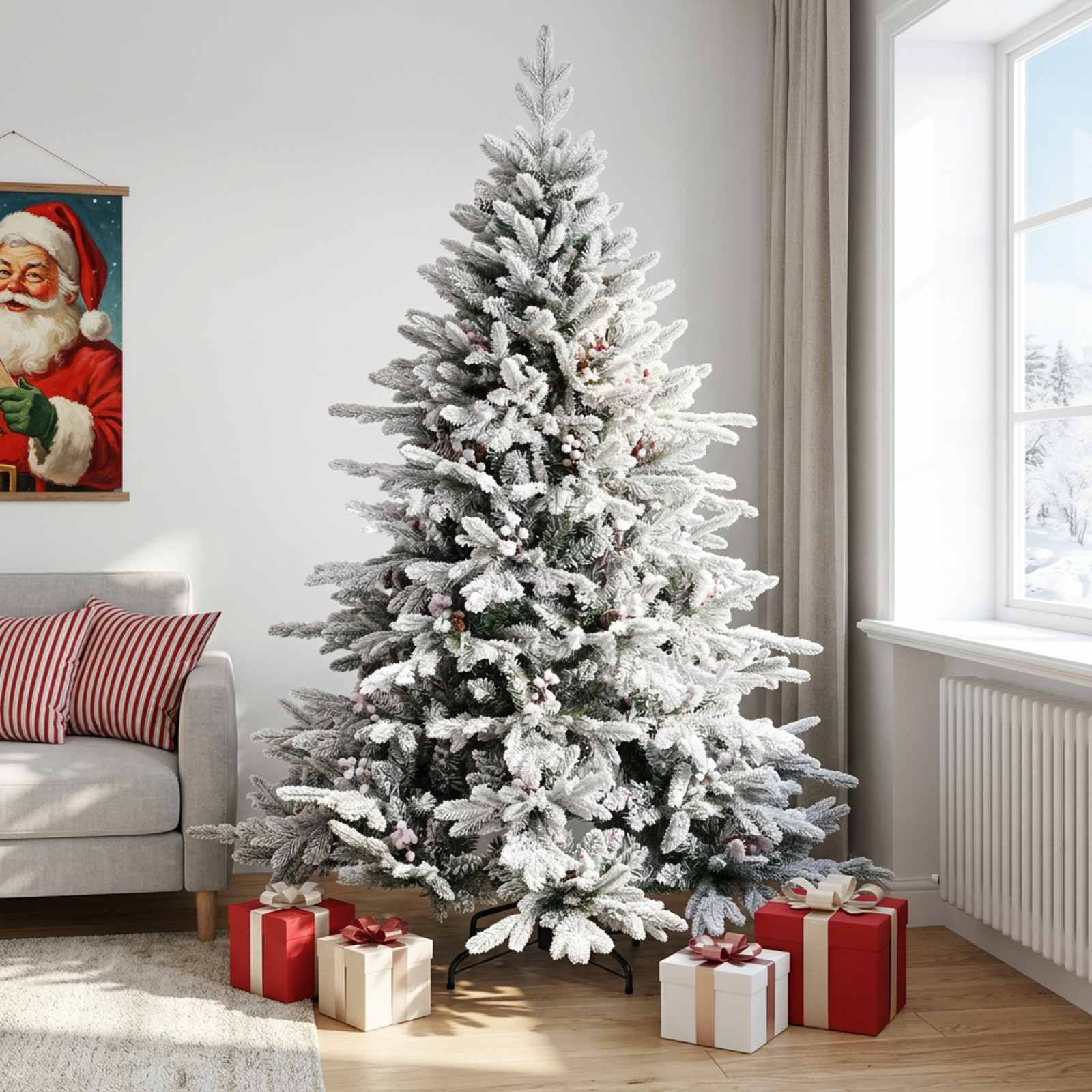 42055551_1.jpg vidaXL Umelý Sklápací Vianočný Stromček 240 cm PVC a kov – Obrázok 1