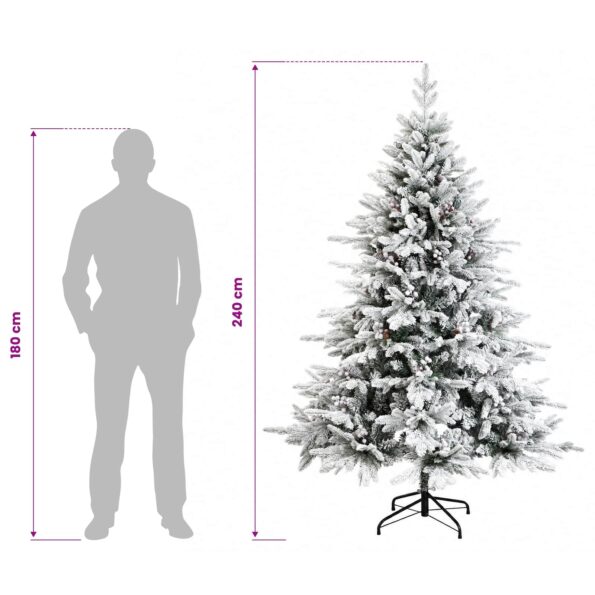 vidaXL Umelý Sklápací Vianočný Stromček 240 cm PVC a kov – Obrázok 8