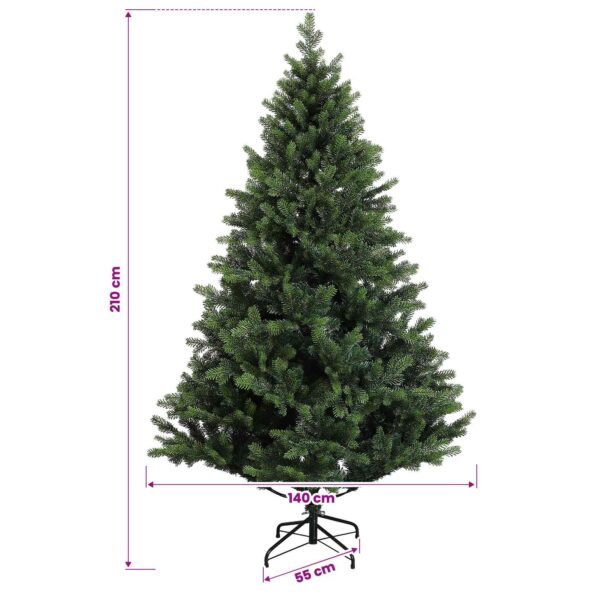 vidaXL Umelý Sklápací Vianočný Stromček 210 cm PVC a kov Zelená – Obrázok 7