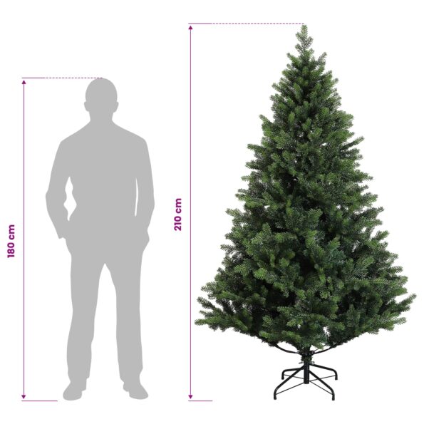 vidaXL Umelý Sklápací Vianočný Stromček 210 cm PVC a kov Zelená – Obrázok 8