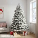 vidaXL Umelý Sklápací Vianočný Stromček 210 cm PVC a kov
