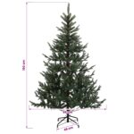 vidaXL Umelý Sklápací Vianočný Stromček 150 cm PVC a kov Zelená – Obrázok 7