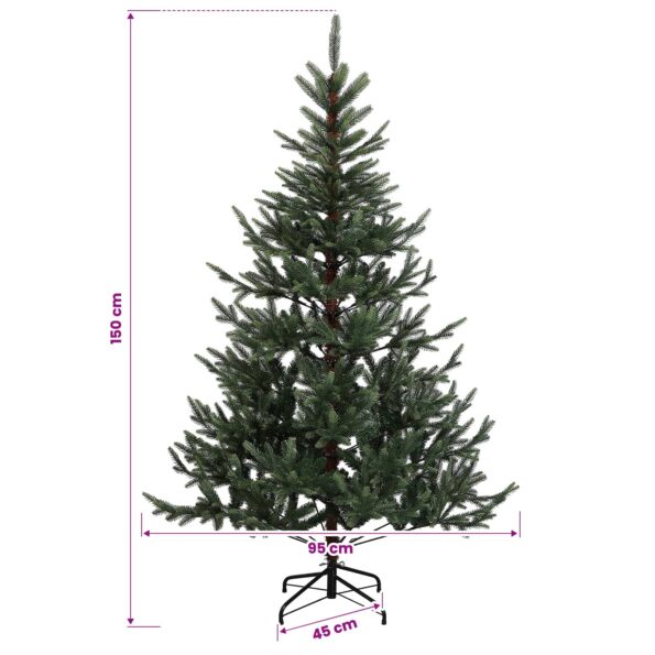 vidaXL Umelý Sklápací Vianočný Stromček 150 cm PVC a kov Zelená – Obrázok 7