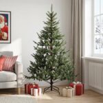 vidaXL Umelý Sklápací Vianočný Stromček 210 cm PVC a kov Zelená
