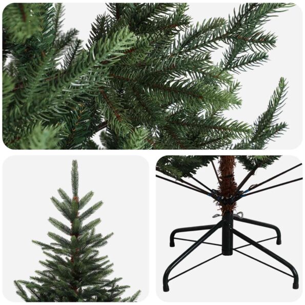 vidaXL Umelý Sklápací Vianočný Stromček 210 cm PVC a kov Zelená – Obrázok 4