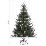 vidaXL Umelý Sklápací Vianočný Stromček 210 cm PVC a kov Zelená – Obrázok 7