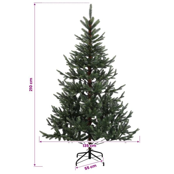 vidaXL Umelý Sklápací Vianočný Stromček 210 cm PVC a kov Zelená – Obrázok 7