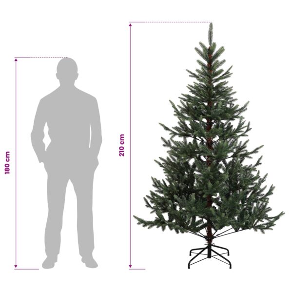 vidaXL Umelý Sklápací Vianočný Stromček 210 cm PVC a kov Zelená – Obrázok 8