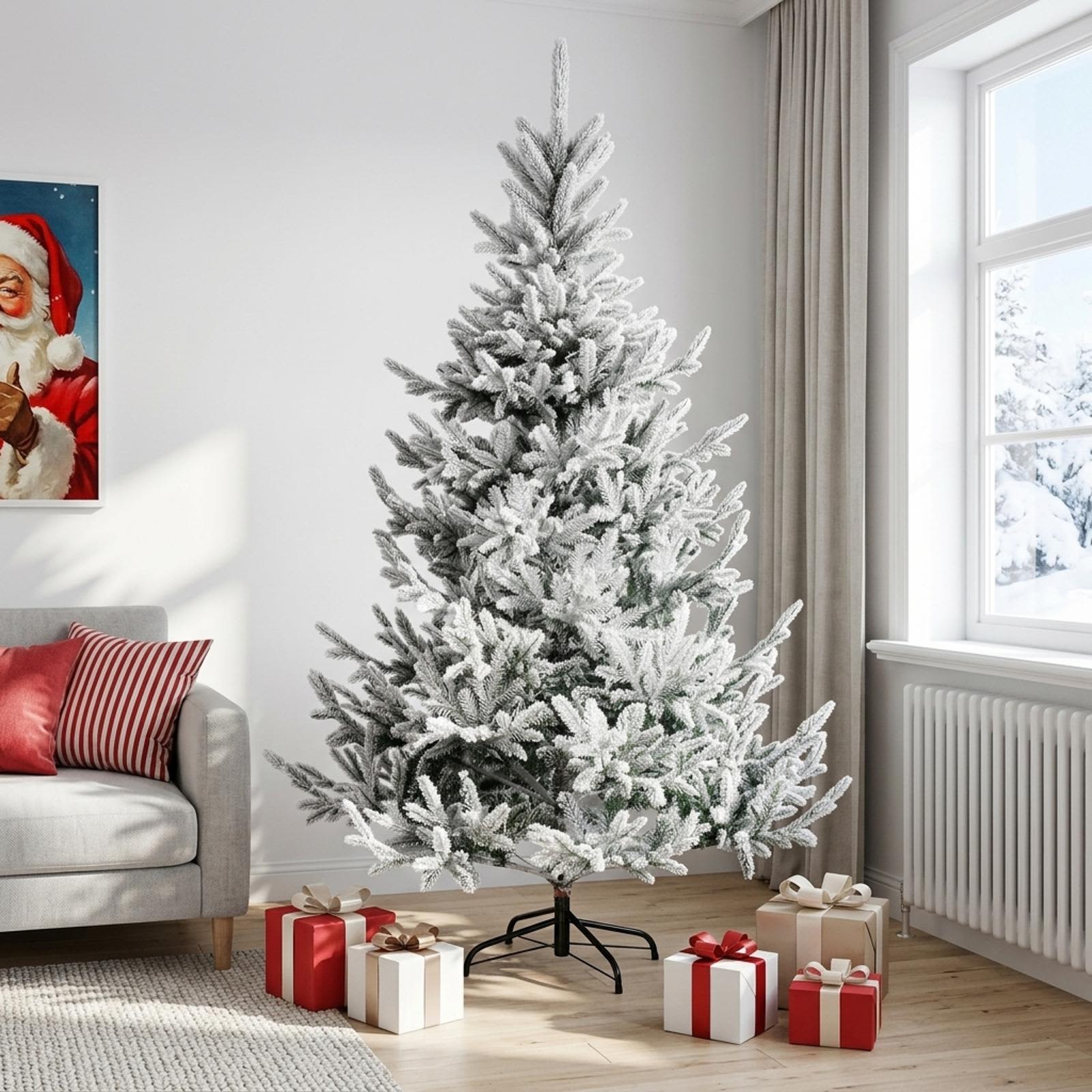 42055570_1.jpg vidaXL Umelý Sklápací Vianočný Stromček 210 cm PVC a kov – Obrázok 1