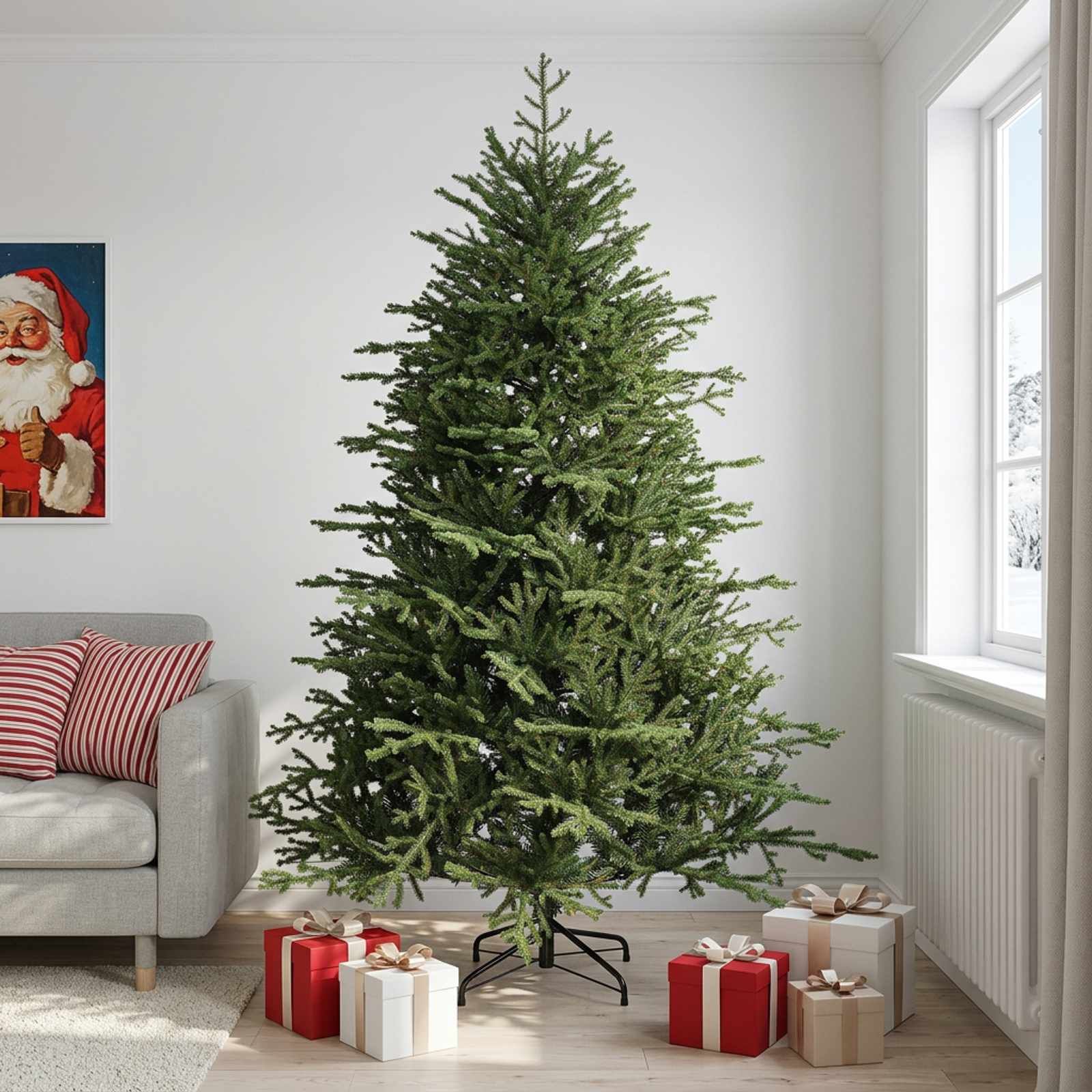 42055575_1.jpg vidaXL Umelý Sklápací Vianočný Stromček 210 cm PVC a kov Zelená – Obrázok 1