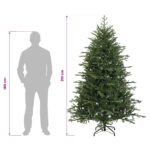vidaXL Umelý Sklápací Vianočný Stromček 210 cm PVC a kov Zelená – Obrázok 8
