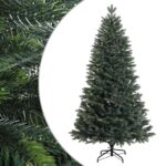 vidaXL Umelý Sklápací Vianočný Stromček 120 cm PVC a kov Zelená – Obrázok 2