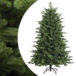 vidaXL Umelý Sklápací Vianočný Stromček 150 cm PVC a kov Zelená – Obrázok 2