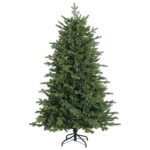 vidaXL Umelý Sklápací Vianočný Stromček 150 cm PVC a kov Zelená – Obrázok 3