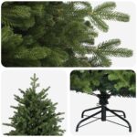 vidaXL Umelý Sklápací Vianočný Stromček 150 cm PVC a kov Zelená – Obrázok 4
