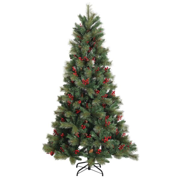 vidaXL Umelý Sklápací Vianočný Stromček 150 cm PVC a kov Zelená – Obrázok 4