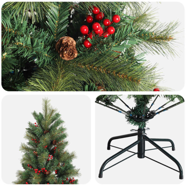 vidaXL Umelý Sklápací Vianočný Stromček 150 cm PVC a kov Zelená – Obrázok 5