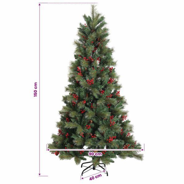 vidaXL Umelý Sklápací Vianočný Stromček 150 cm PVC a kov Zelená – Obrázok 8