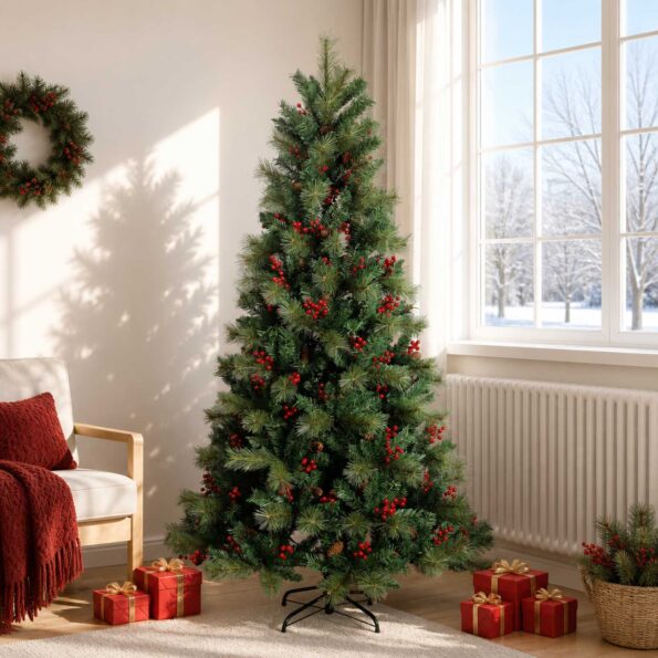 vidaXL Umelý Sklápací Vianočný Stromček 180 cm PVC a kov Zelená – Obrázok 3