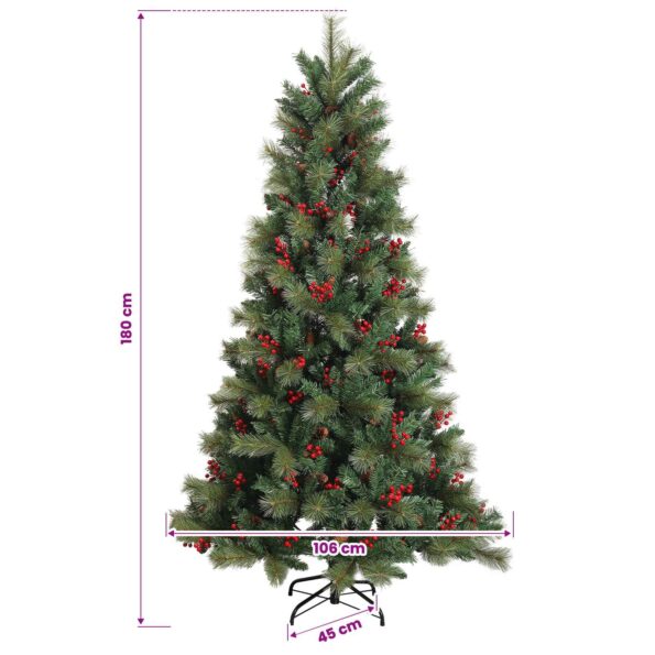 vidaXL Umelý Sklápací Vianočný Stromček 180 cm PVC a kov Zelená – Obrázok 8