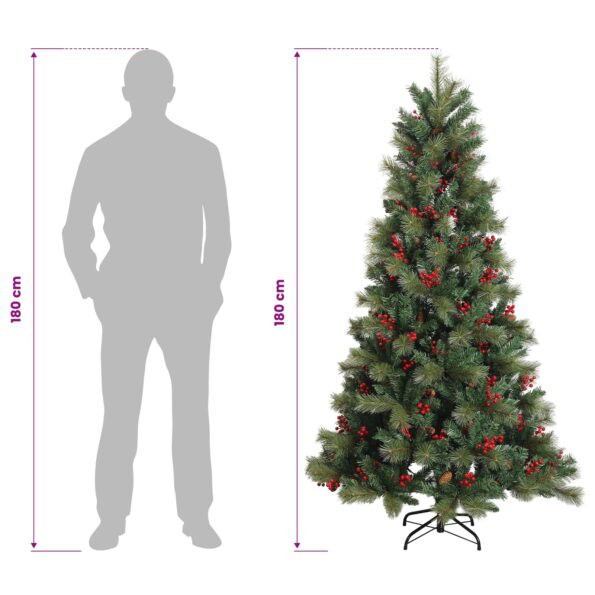 vidaXL Umelý Sklápací Vianočný Stromček 180 cm PVC a kov Zelená – Obrázok 9