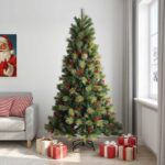 vidaXL Umelý Sklápací Vianočný Stromček 210 cm PVC a kov Zelená