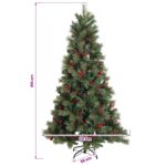 vidaXL Umelý Sklápací Vianočný Stromček 210 cm PVC a kov Zelená – Obrázok 7