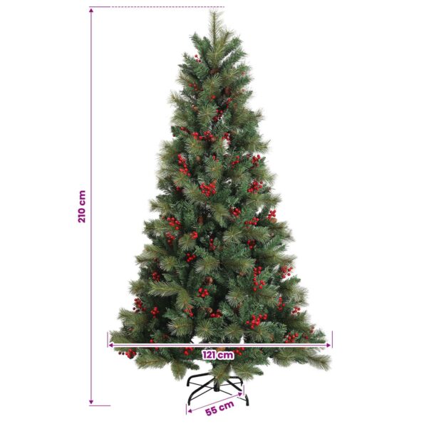 vidaXL Umelý Sklápací Vianočný Stromček 210 cm PVC a kov Zelená – Obrázok 7
