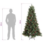 vidaXL Umelý Sklápací Vianočný Stromček 210 cm PVC a kov Zelená – Obrázok 8
