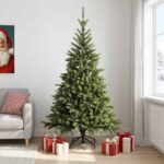 vidaXL Umelý Sklápací Vianočný Stromček 210 cm PVC a kov Zelená