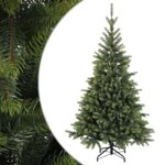 vidaXL Umelý Sklápací Vianočný Stromček 210 cm PVC a kov Zelená – Obrázok 2