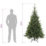 vidaXL Umelý Sklápací Vianočný Stromček 210 cm PVC a kov Zelená – Obrázok 8