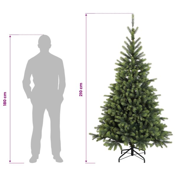 vidaXL Umelý Sklápací Vianočný Stromček 210 cm PVC a kov Zelená – Obrázok 8