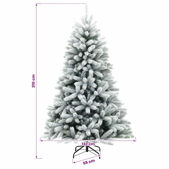 vidaXL Umelý Sklápací Vianočný Stromček 210 cm PVC a kov – Obrázok 7