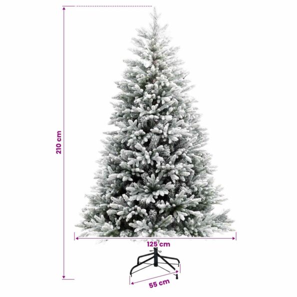 vidaXL Umelý Sklápací Vianočný Stromček 210 cm PVC a kov – Obrázok 7